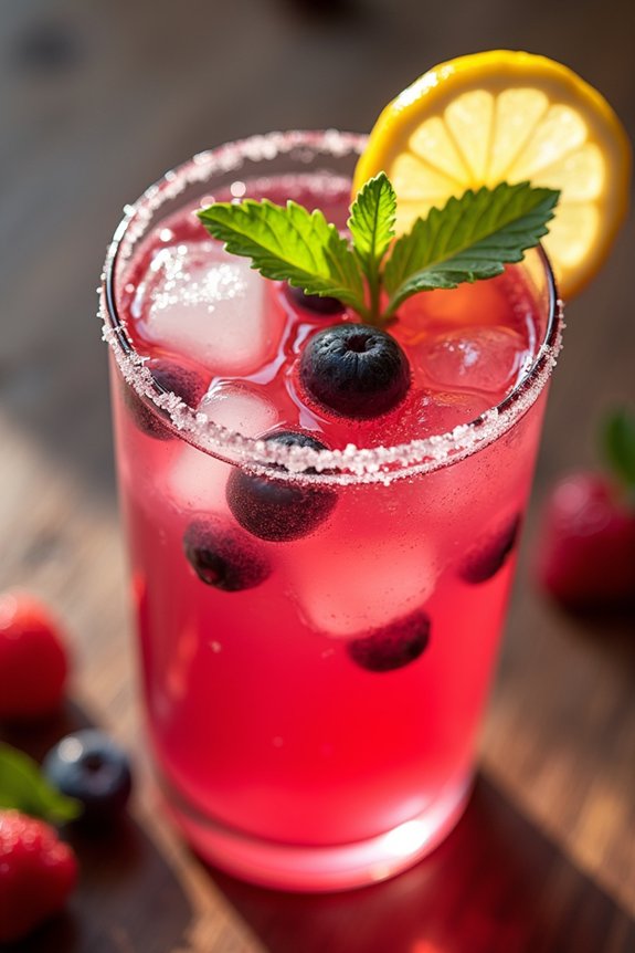 berry infused lemonade mocktail
