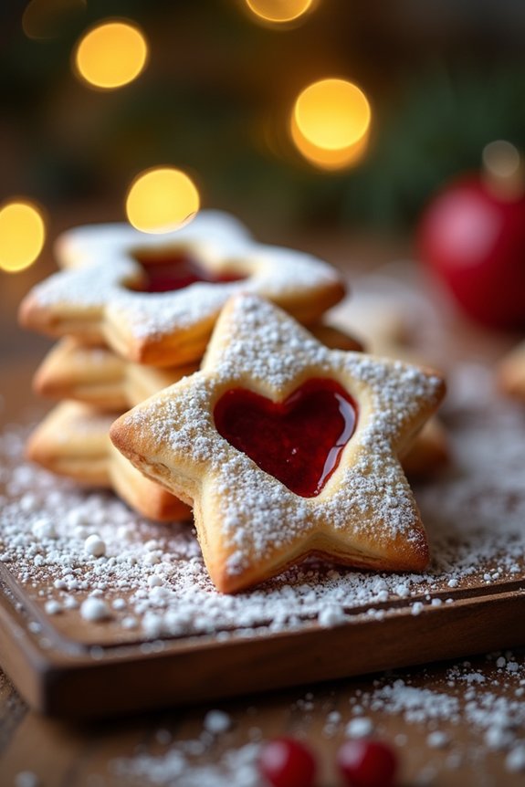 buttery nutty jam filled cookies