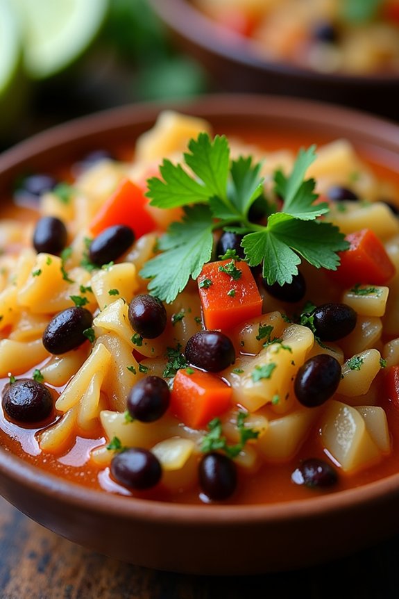 cabbage black bean stew