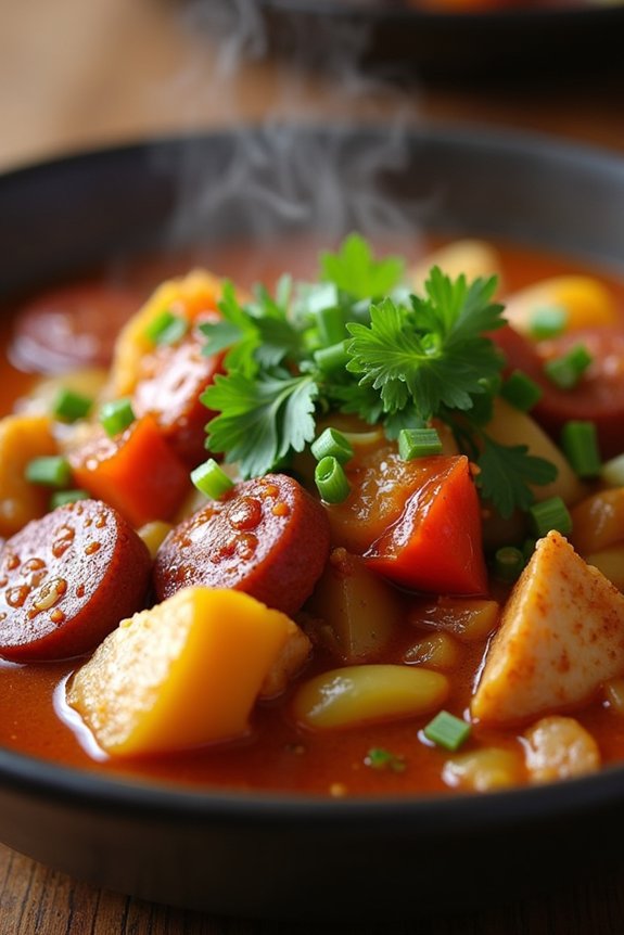cajun chicken sausage stew