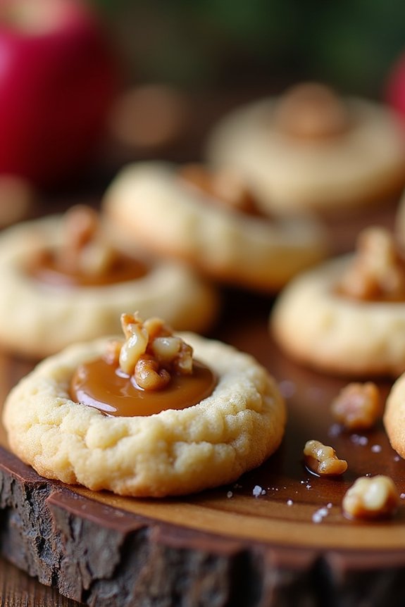caramel apple thumbprint cookies