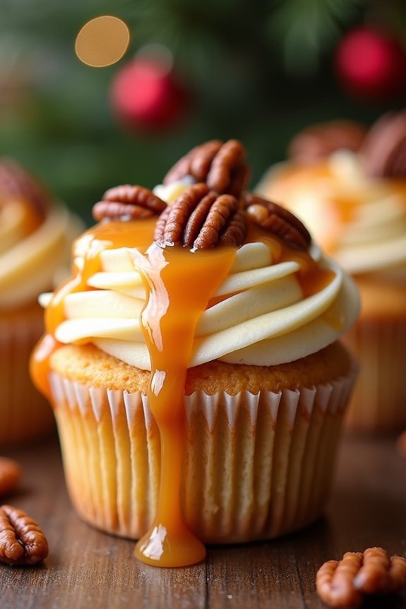 caramel pecan praline cupcakes