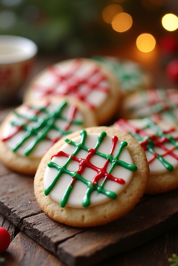cheerful holiday plaid cookies