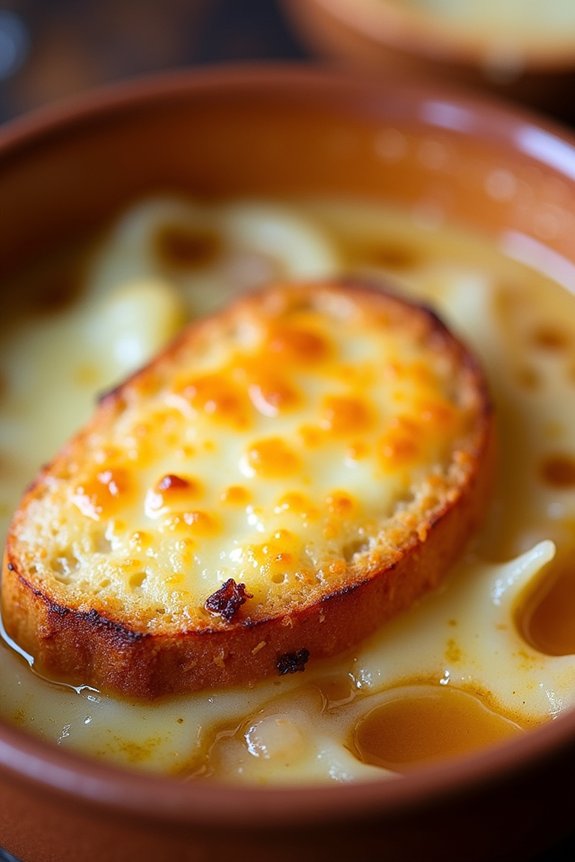 cheesy caramelized onion soup