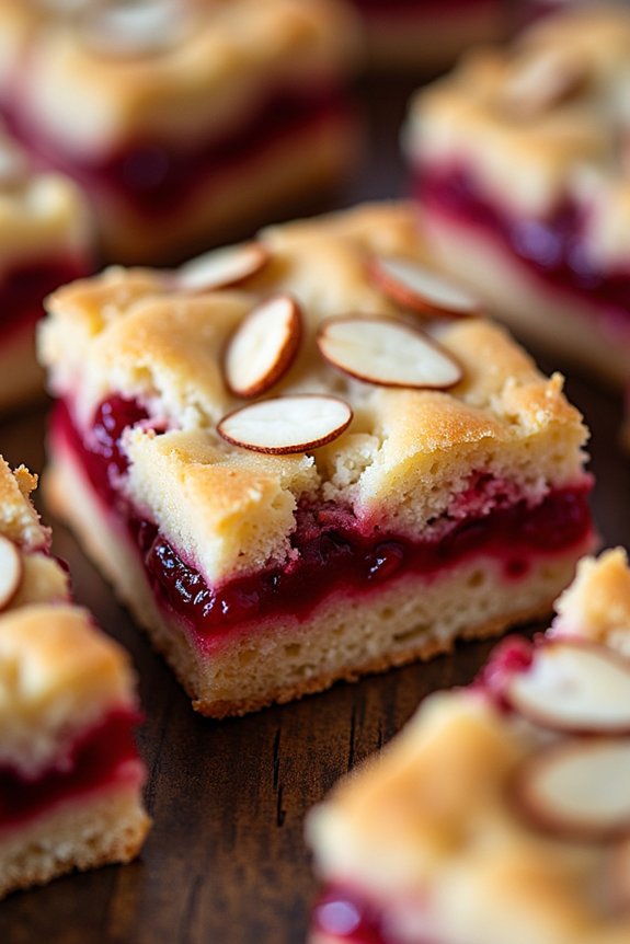 cherry almond shortbread bars
