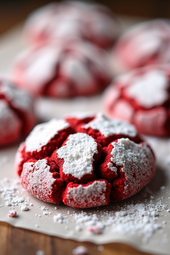 chewy festive red cookies