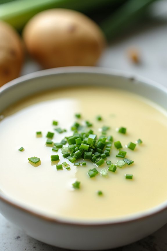 chilled creamy potato leek soup