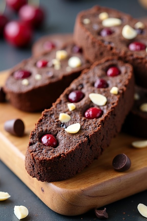 chocolate cherry almond biscotti