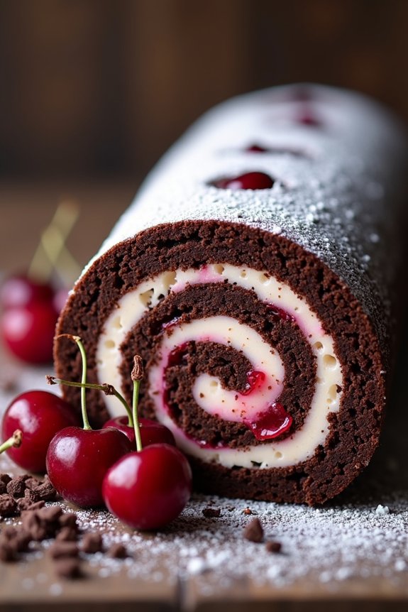 chocolate cherry roulade delight