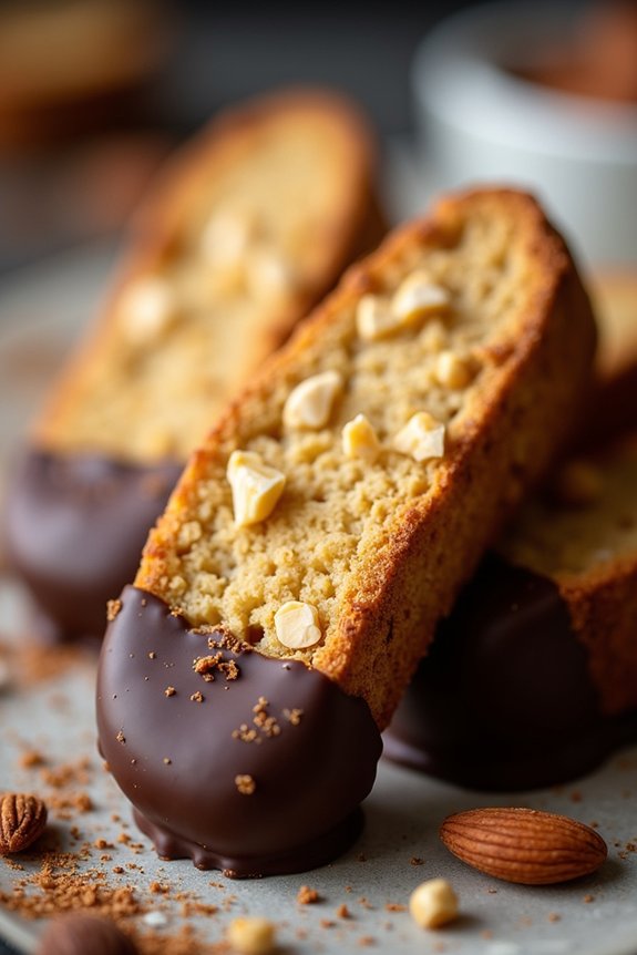chocolate dipped almond biscotti