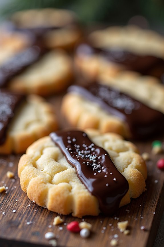 chocolate dipped holiday shortbread