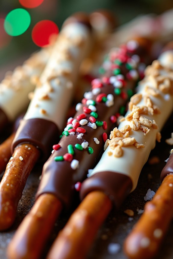 chocolate dipped pretzel rods
