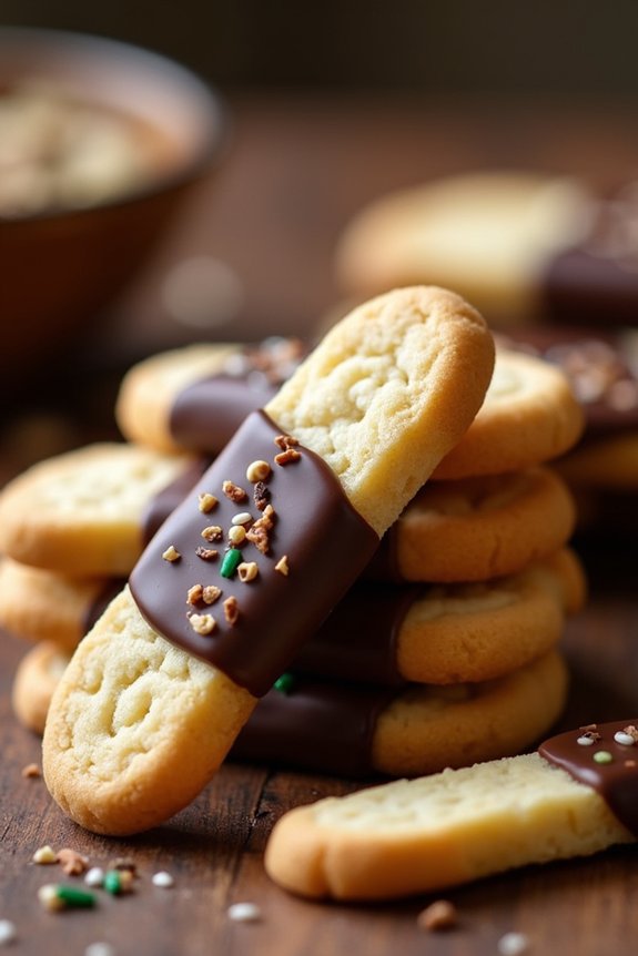 chocolate dipped shortbread cookies