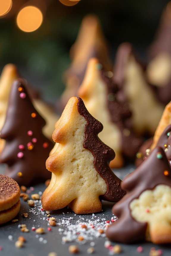 chocolate dipped shortbread trees