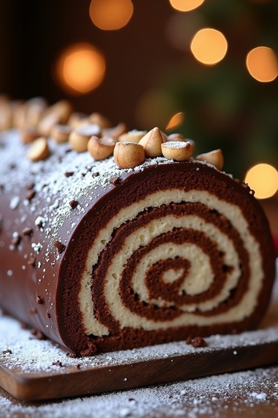 chocolate hazelnut yule log