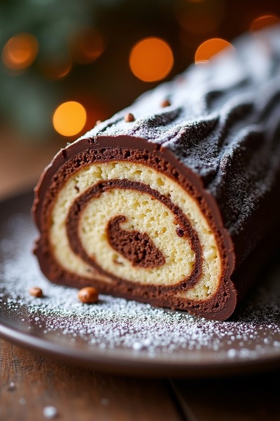chocolate hazelnut yule log