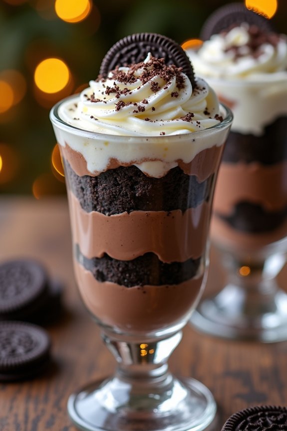 chocolate oreo pudding parfaits