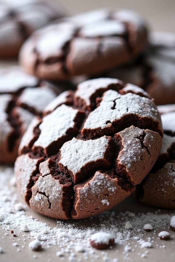 chocolatey crinkled holiday cookies