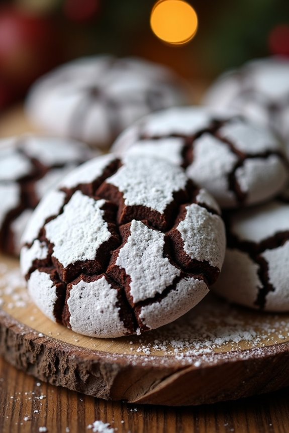 chocolatey crinkled holiday cookies