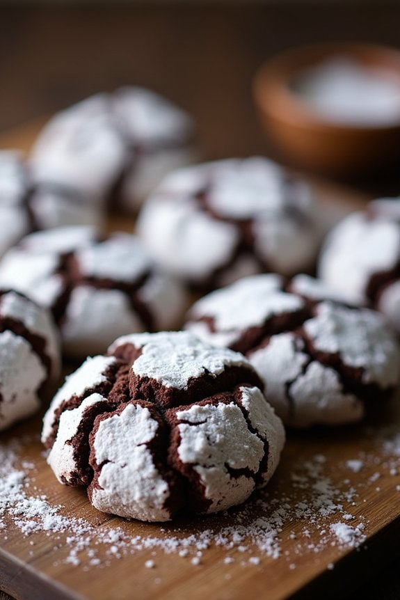 chocolatey crinkly holiday cookies