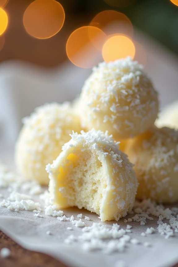 coconut coated white chocolate treats