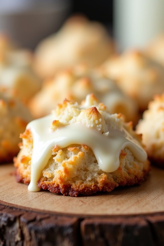 coconut cookies with drizzle