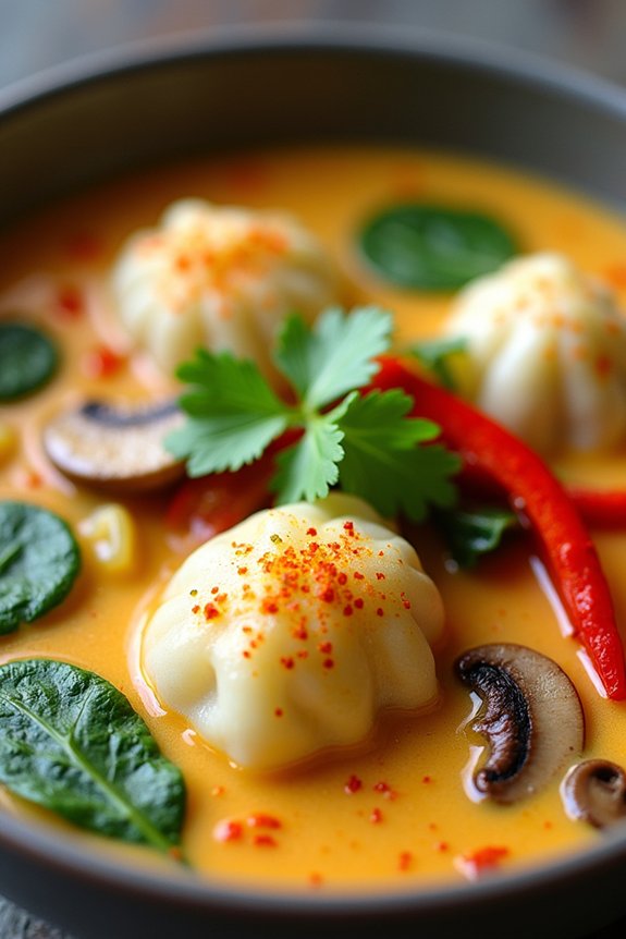coconut curry wonton soup