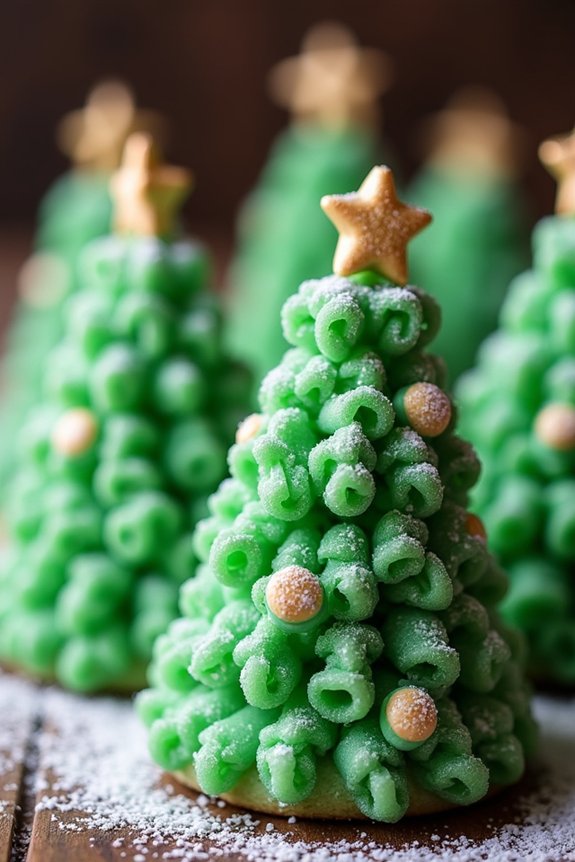 coconut macaroon christmas trees