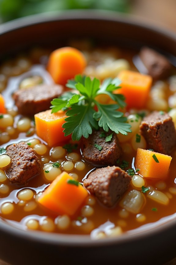 comforting beef barley soup