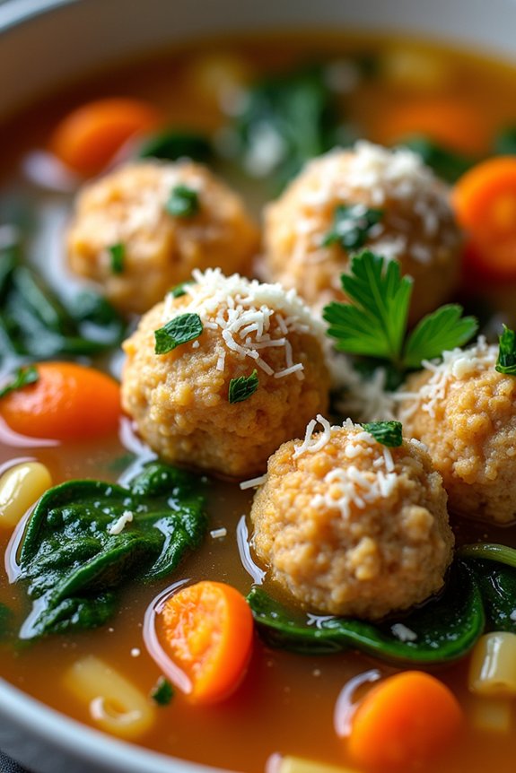 comforting chicken meatball soup