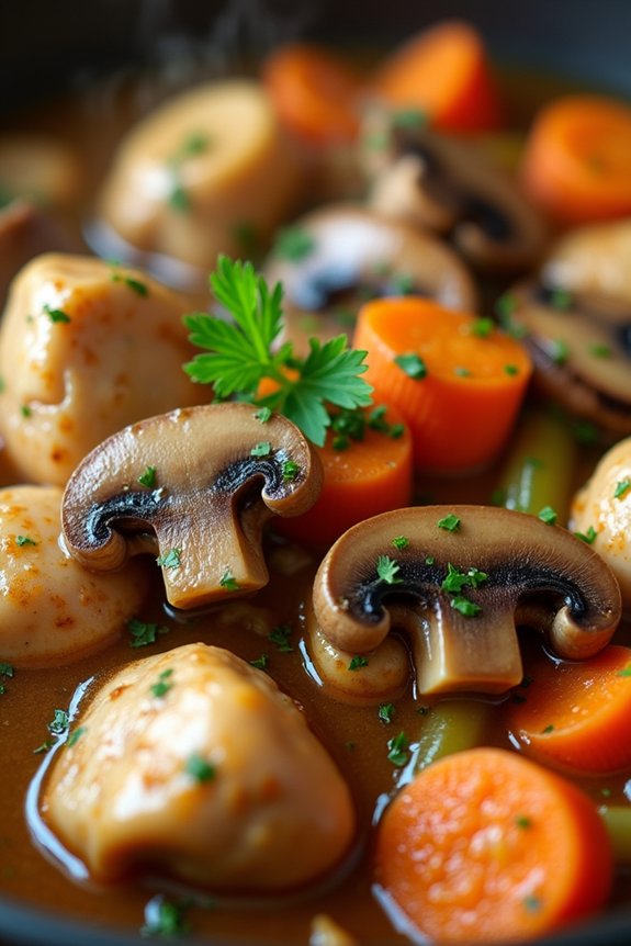comforting chicken mushroom stew