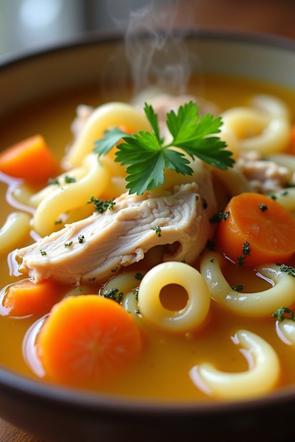 comforting chicken noodle soup