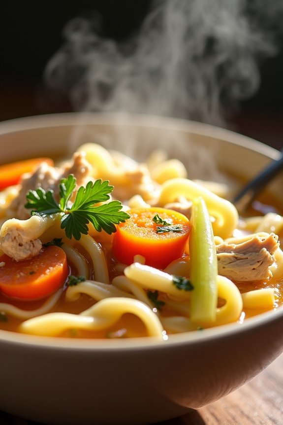 comforting chicken noodle soup