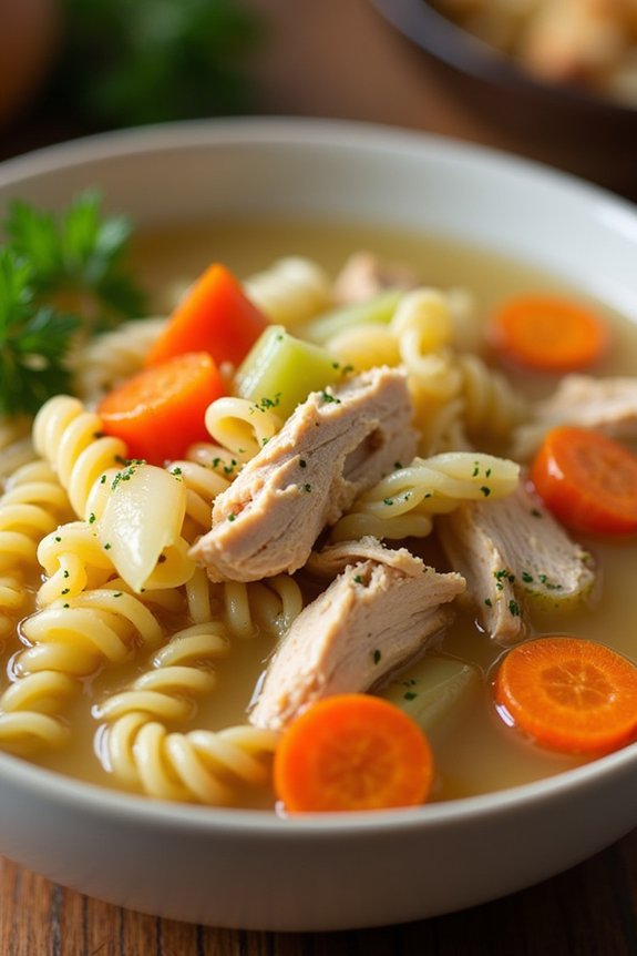 comforting chicken noodle soup