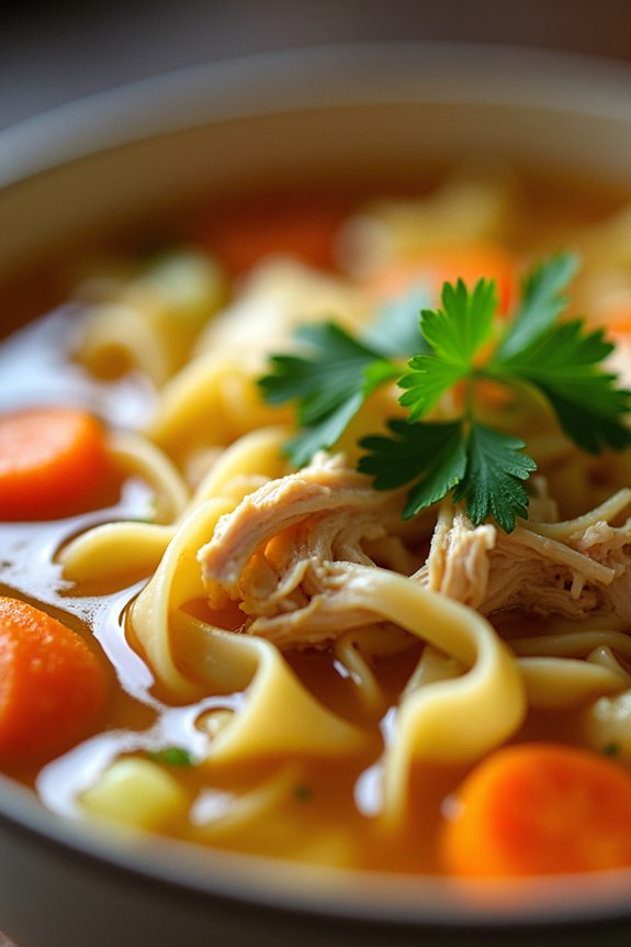 comforting chicken noodle soup