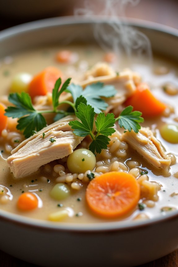 comforting chicken rice soup