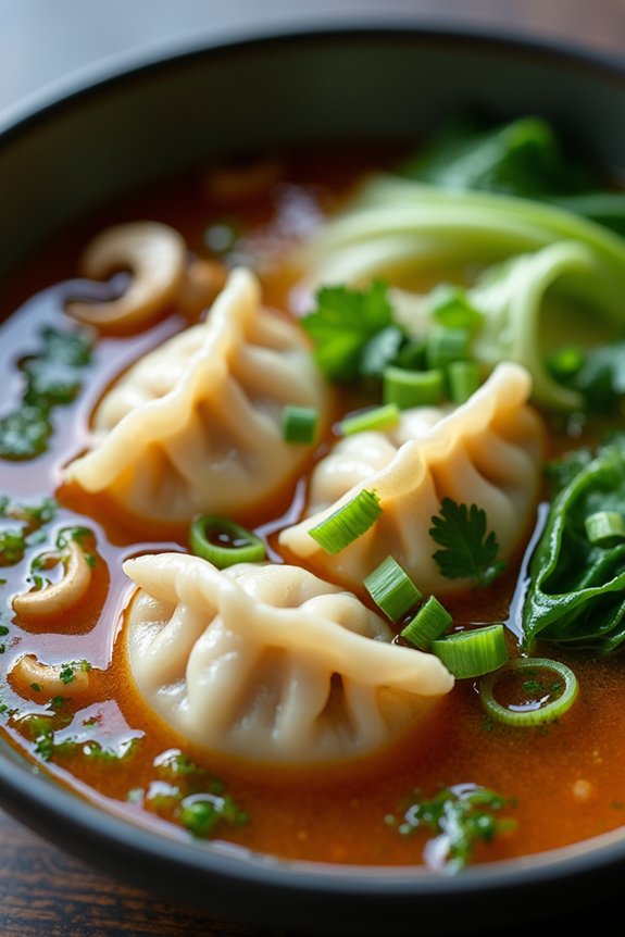 comforting chicken wonton soup