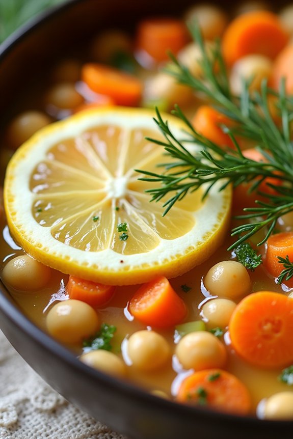 comforting chickpea lemon soup