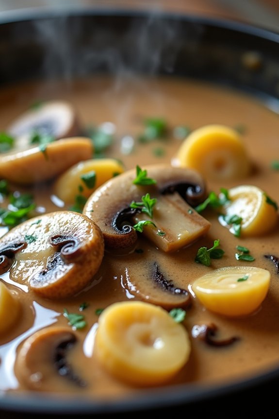 comforting creamy mushroom stew