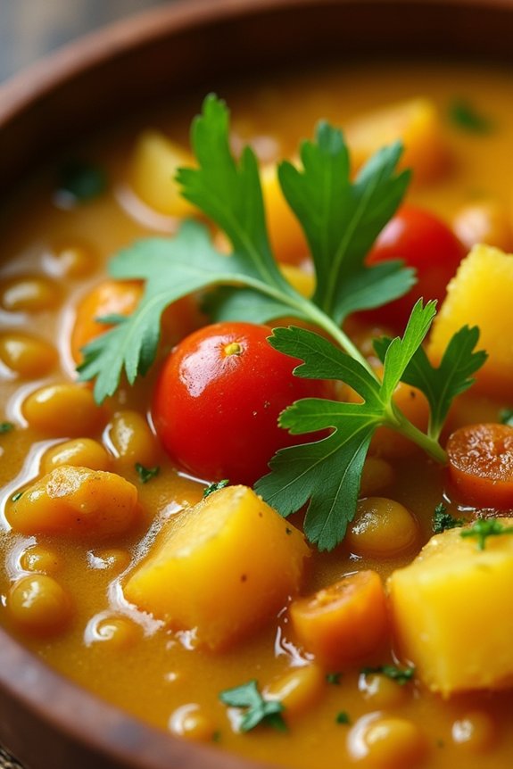 comforting curry lentil stew