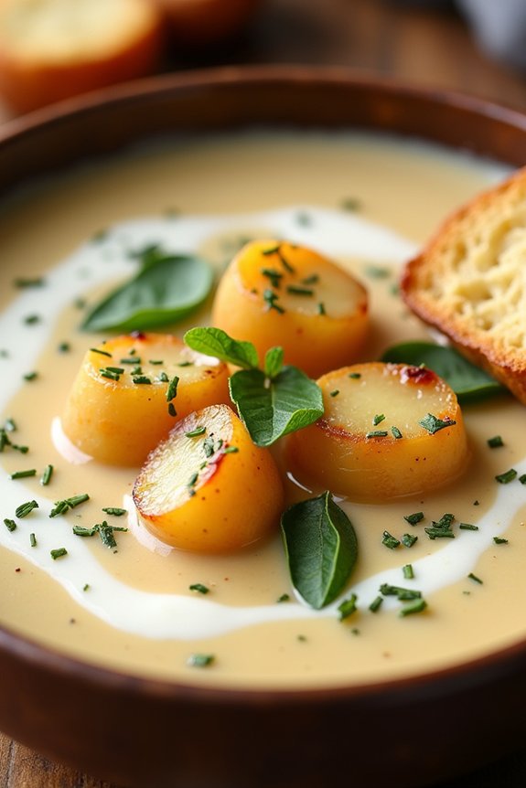 comforting garlic potato soup