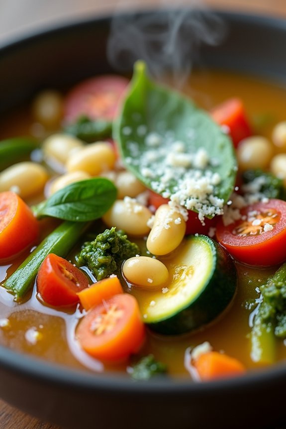 comforting minestrone with pesto