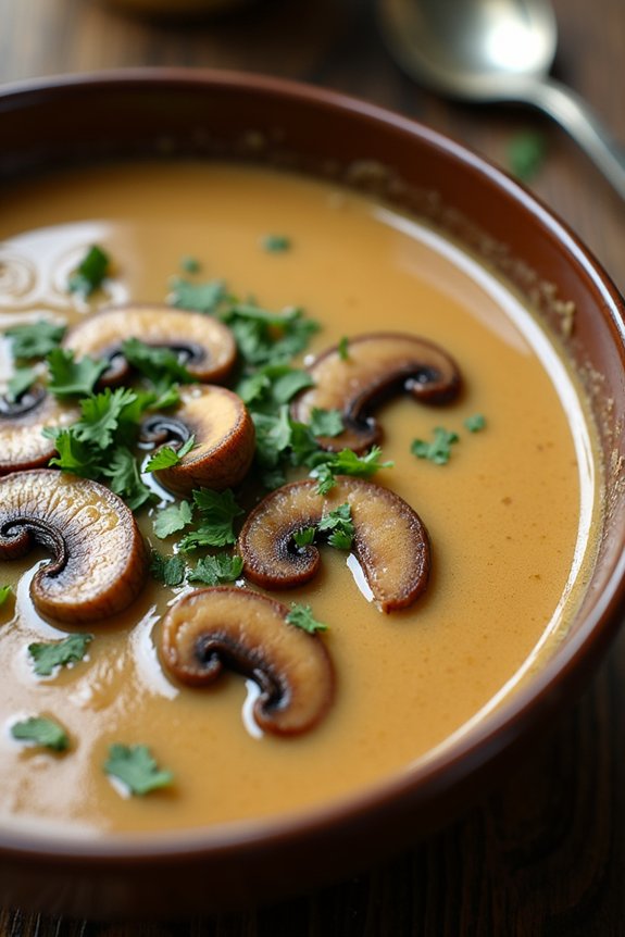 comforting retro mushroom soup