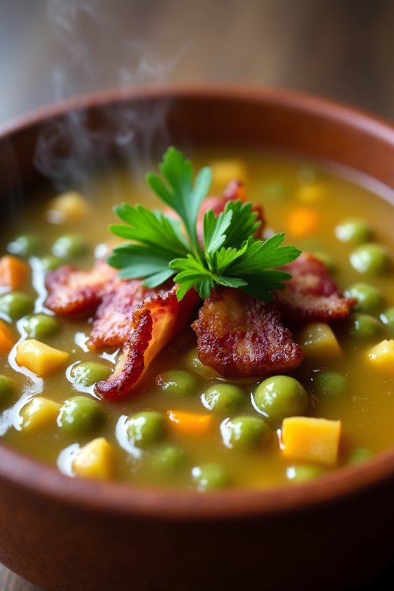comforting smoky split pea soup