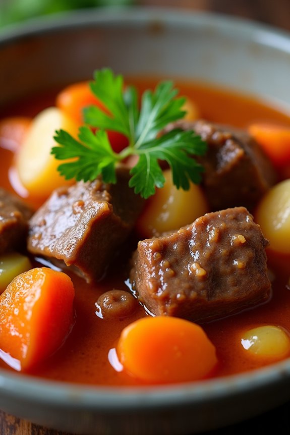 comforting tomato based beef stew