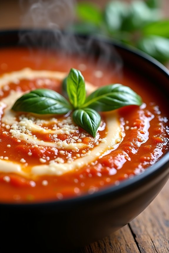 comforting tomato basil soup