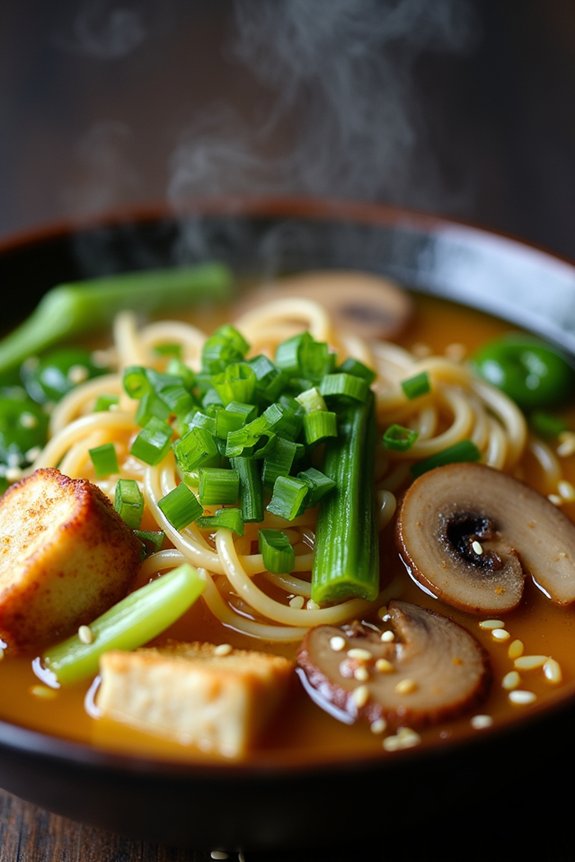 comforting vegetarian noodle stew