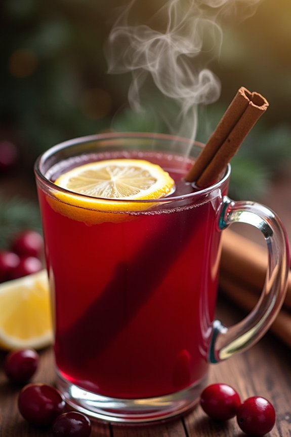 cozy warm cranberry beverage