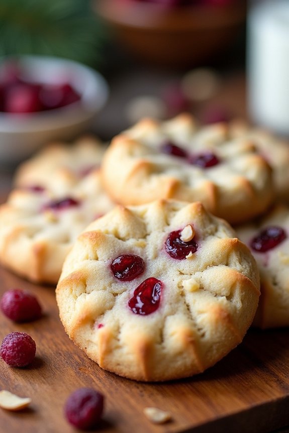 cranberry almond shortbread cookies
