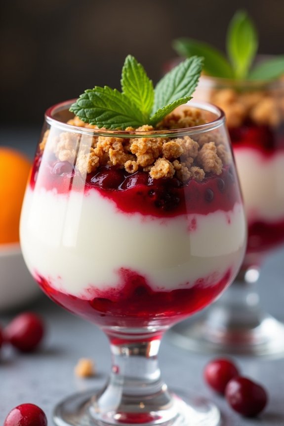 cranberry orange yogurt parfaits